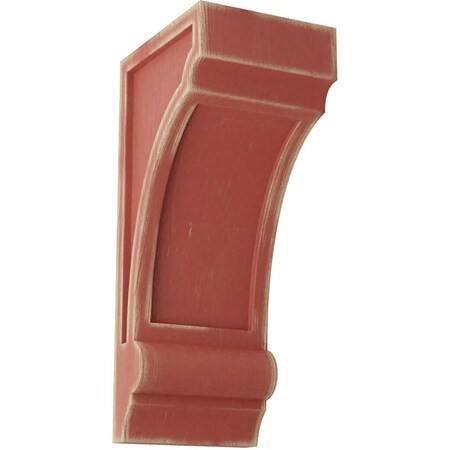 Ekena Millwork 4"W x 5"D x 10"H Diane Recessed Wood Vintage Decor Corbel, Salvage Red CORWD04X05X10DIRD